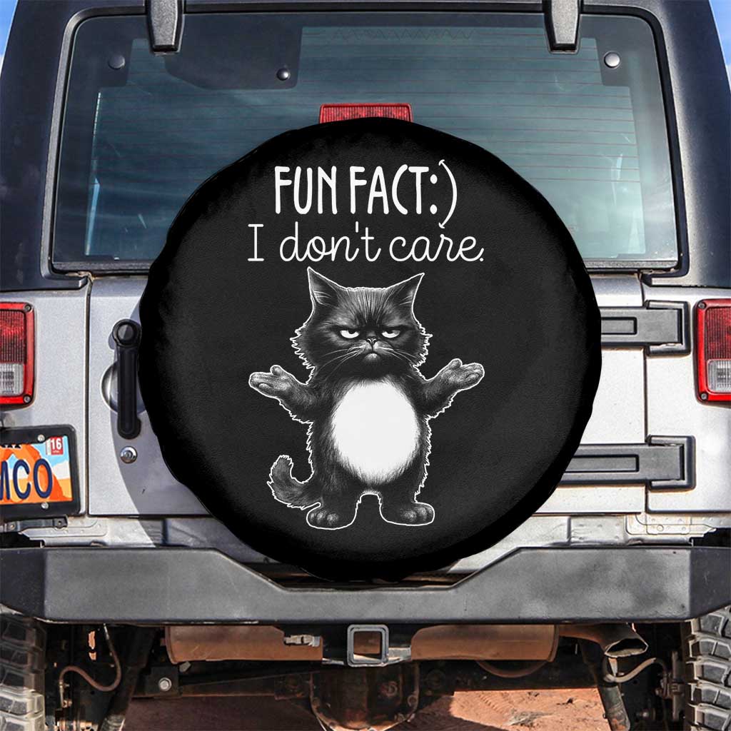 Funny Cat Lover Spare Tire Cover Fun Fact I Do Not Care Quote - Wonder Print Shop