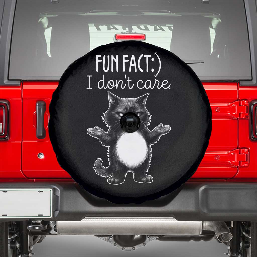 Funny Cat Lover Spare Tire Cover Fun Fact I Do Not Care Quote - Wonder Print Shop