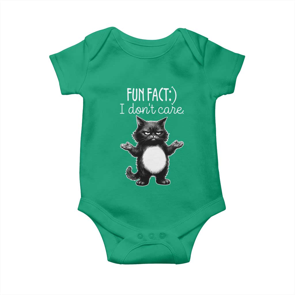 Funny Cat Lover Baby Onesie Fun Fact I Do Not Care Quote - Wonder Print Shop