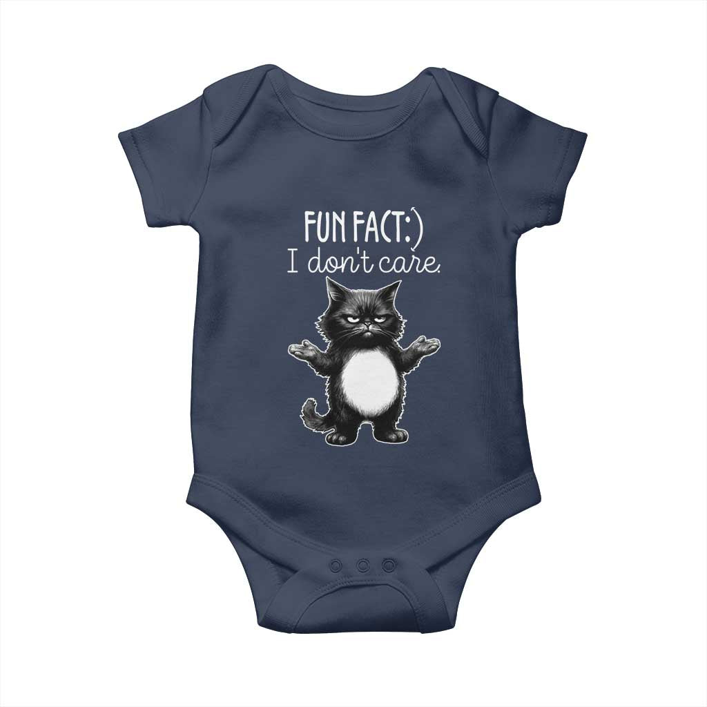 Funny Cat Lover Baby Onesie Fun Fact I Do Not Care Quote - Wonder Print Shop
