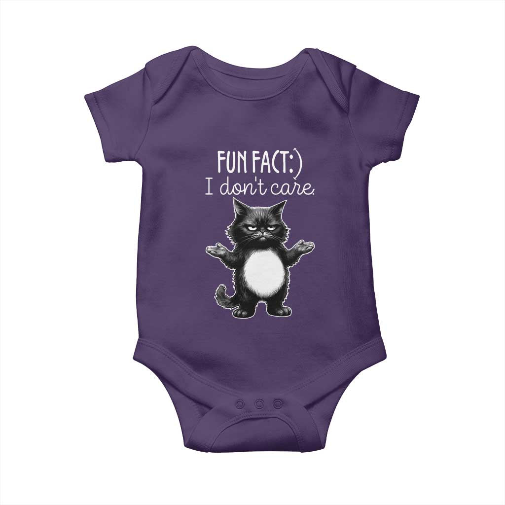 Funny Cat Lover Baby Onesie Fun Fact I Do Not Care Quote - Wonder Print Shop