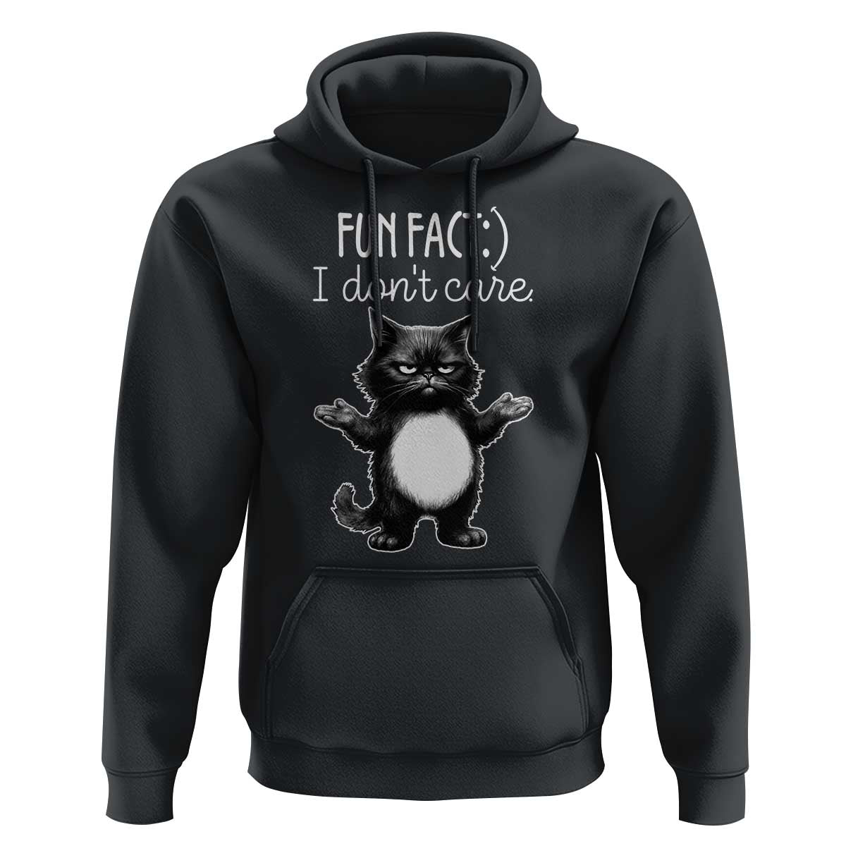 Funny Cat Lover Hoodie Fun Fact I Do Not Care Quote - Wonder Print Shop