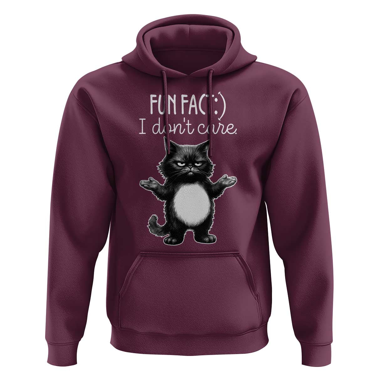 Funny Cat Lover Hoodie Fun Fact I Do Not Care Quote - Wonder Print Shop