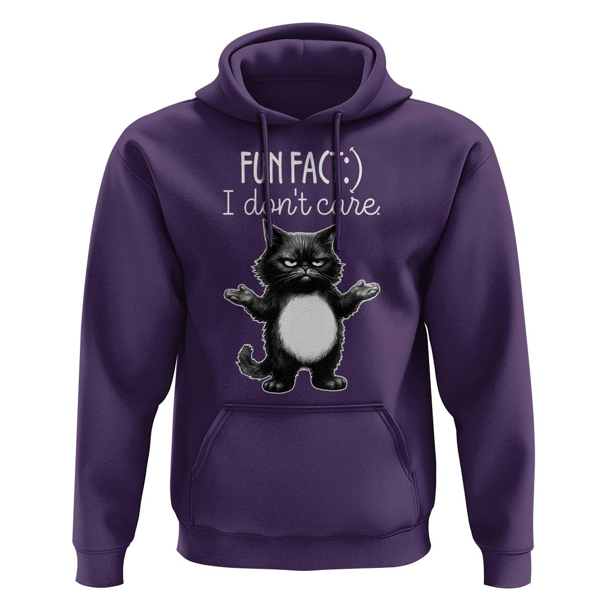 Funny Cat Lover Hoodie Fun Fact I Do Not Care Quote - Wonder Print Shop