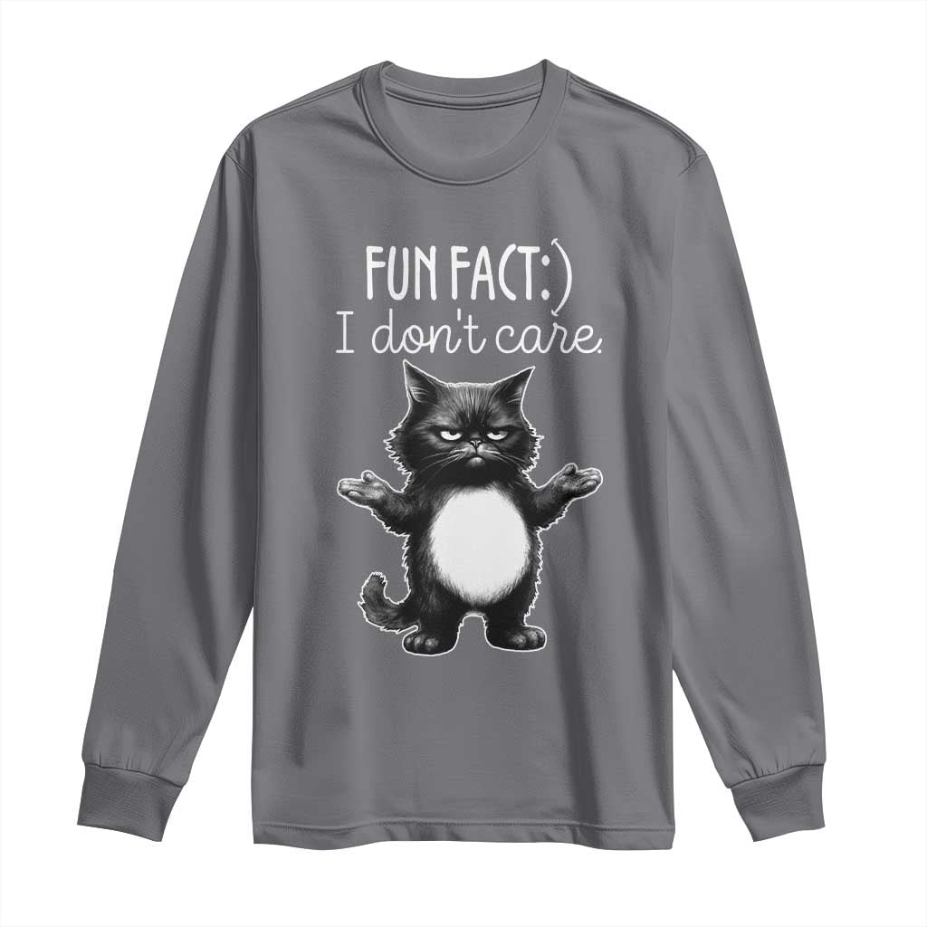 Funny Cat Lover Long Sleeve Shirt Fun Fact I Do Not Care Quote - Wonder Print Shop