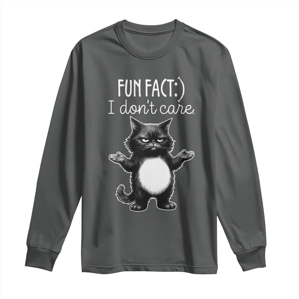 Funny Cat Lover Long Sleeve Shirt Fun Fact I Do Not Care Quote - Wonder Print Shop