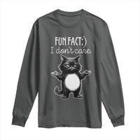 Funny Cat Lover Long Sleeve Shirt Fun Fact I Do Not Care Quote - Wonder Print Shop