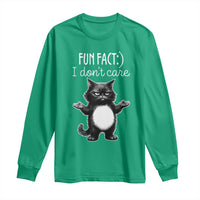 Funny Cat Lover Long Sleeve Shirt Fun Fact I Do Not Care Quote - Wonder Print Shop