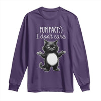 Funny Cat Lover Long Sleeve Shirt Fun Fact I Do Not Care Quote - Wonder Print Shop