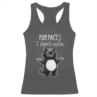 Funny Cat Lover Racerback Tank Top Fun Fact I Do Not Care Quote - Wonder Print Shop