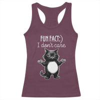 Funny Cat Lover Racerback Tank Top Fun Fact I Do Not Care Quote - Wonder Print Shop