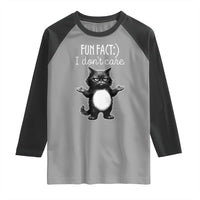 Funny Cat Lover Raglan Shirt Fun Fact I Do Not Care Quote - Wonder Print Shop