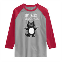 Funny Cat Lover Raglan Shirt Fun Fact I Do Not Care Quote - Wonder Print Shop