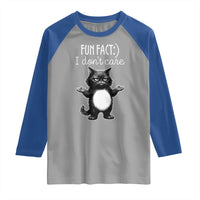 Funny Cat Lover Raglan Shirt Fun Fact I Do Not Care Quote - Wonder Print Shop