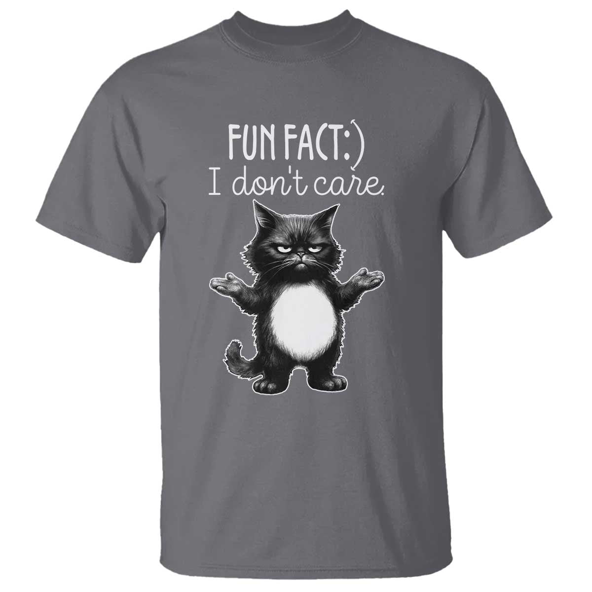 Funny Cat Lover T Shirt Fun Fact I Do Not Care Quote - Wonder Print Shop