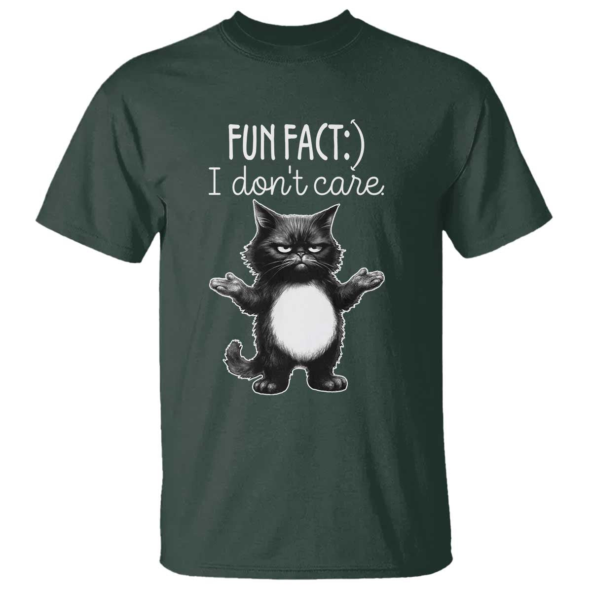 Funny Cat Lover T Shirt Fun Fact I Do Not Care Quote - Wonder Print Shop