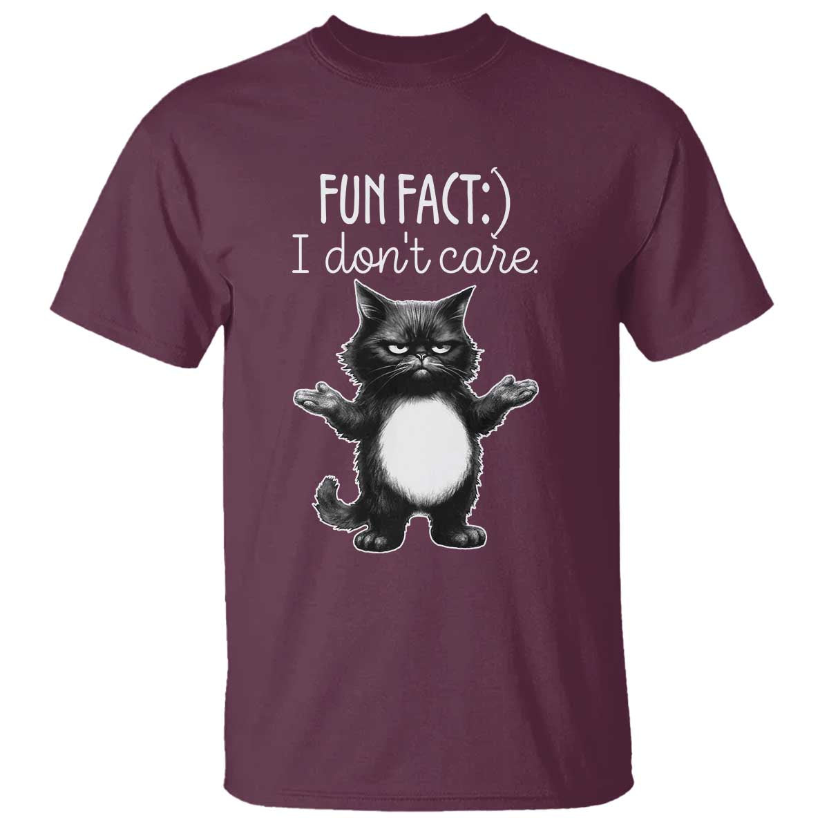 Funny Cat Lover T Shirt Fun Fact I Do Not Care Quote - Wonder Print Shop