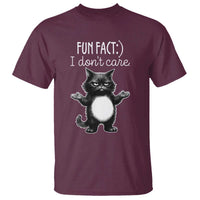 Funny Cat Lover T Shirt Fun Fact I Do Not Care Quote - Wonder Print Shop