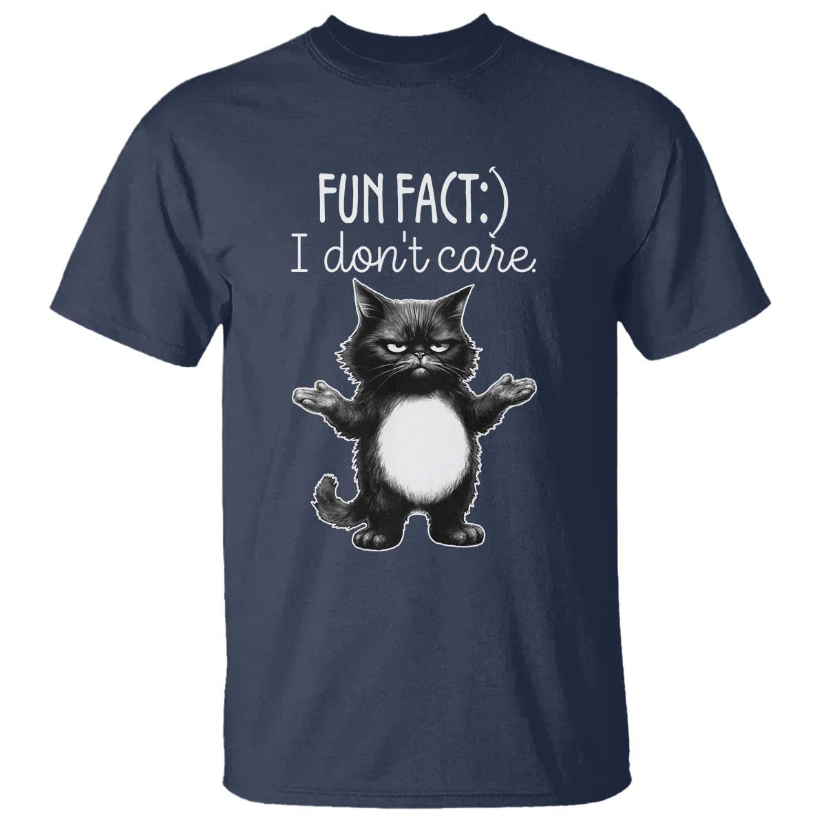 Funny Cat Lover T Shirt Fun Fact I Do Not Care Quote - Wonder Print Shop