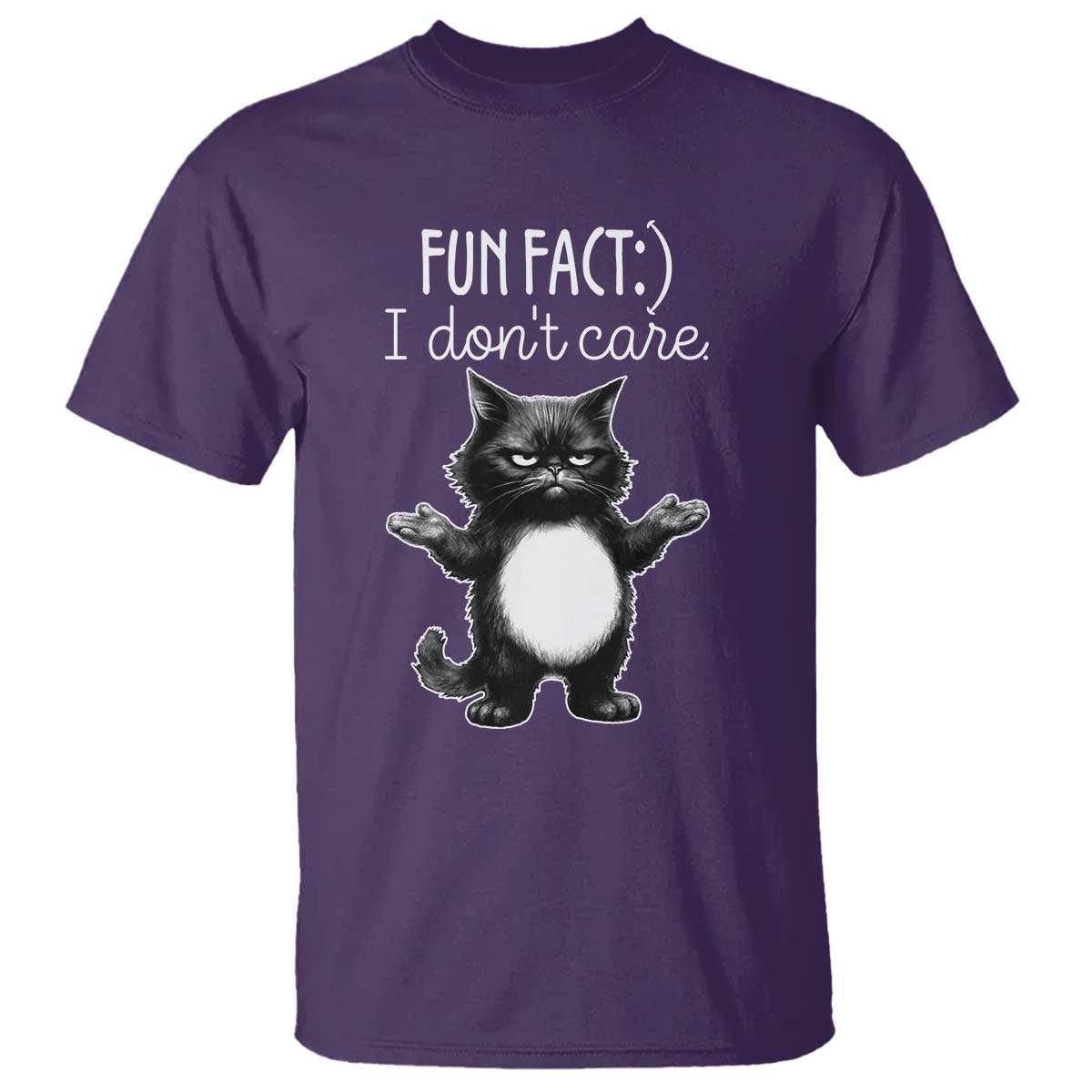 Funny Cat Lover T Shirt Fun Fact I Do Not Care Quote - Wonder Print Shop