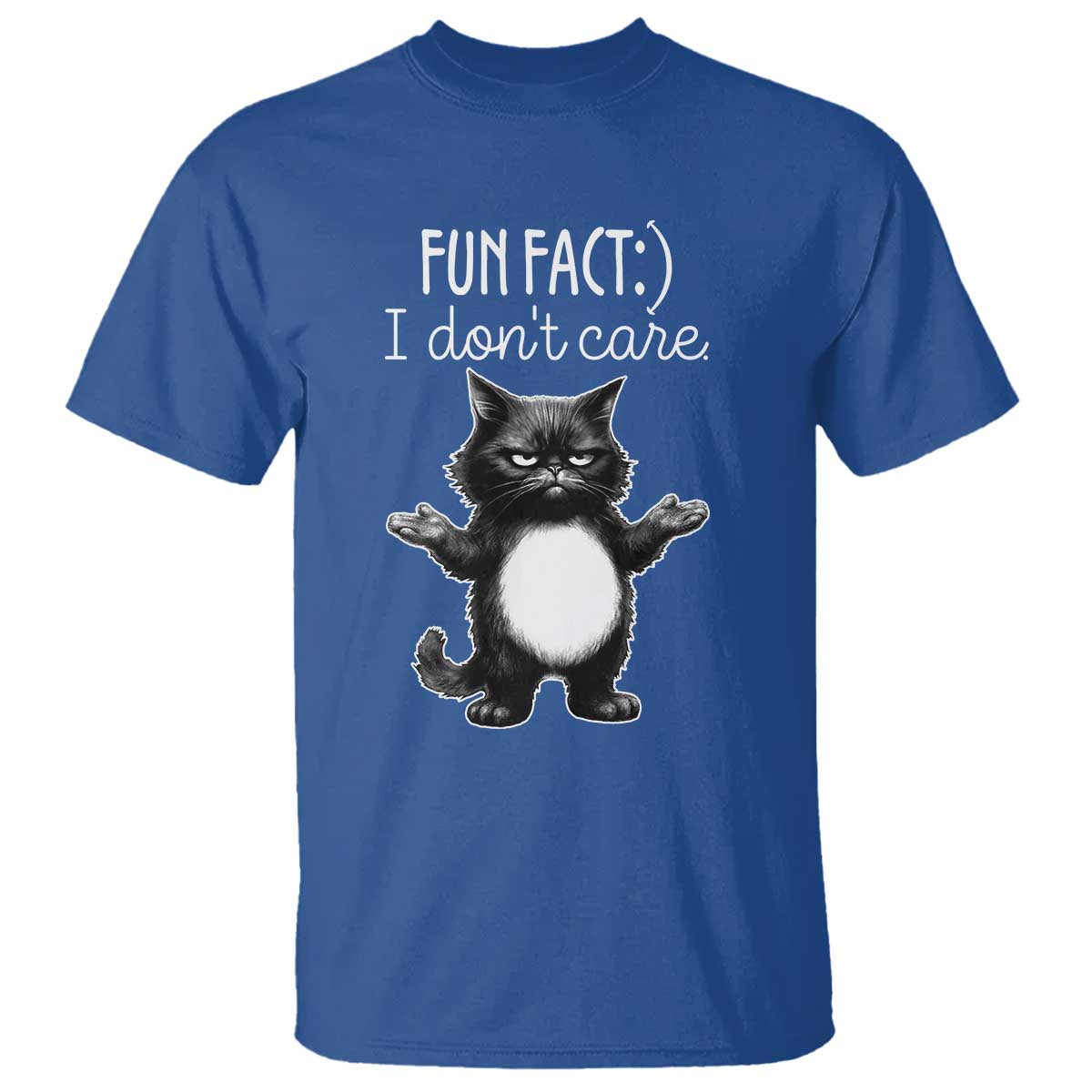 Funny Cat Lover T Shirt Fun Fact I Do Not Care Quote - Wonder Print Shop