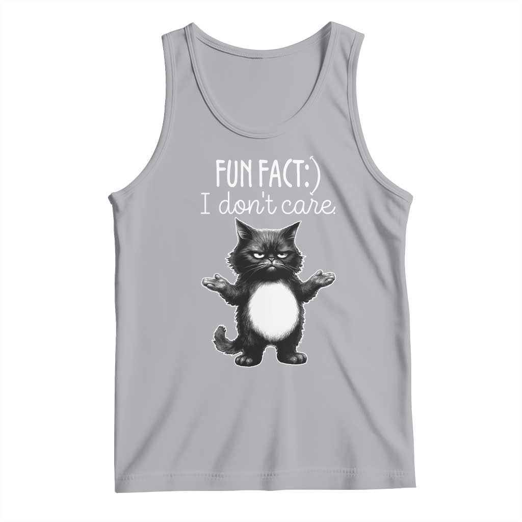 Funny Cat Lover Tank Top Fun Fact I Do Not Care Quote - Wonder Print Shop