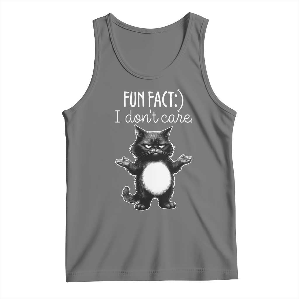 Funny Cat Lover Tank Top Fun Fact I Do Not Care Quote - Wonder Print Shop