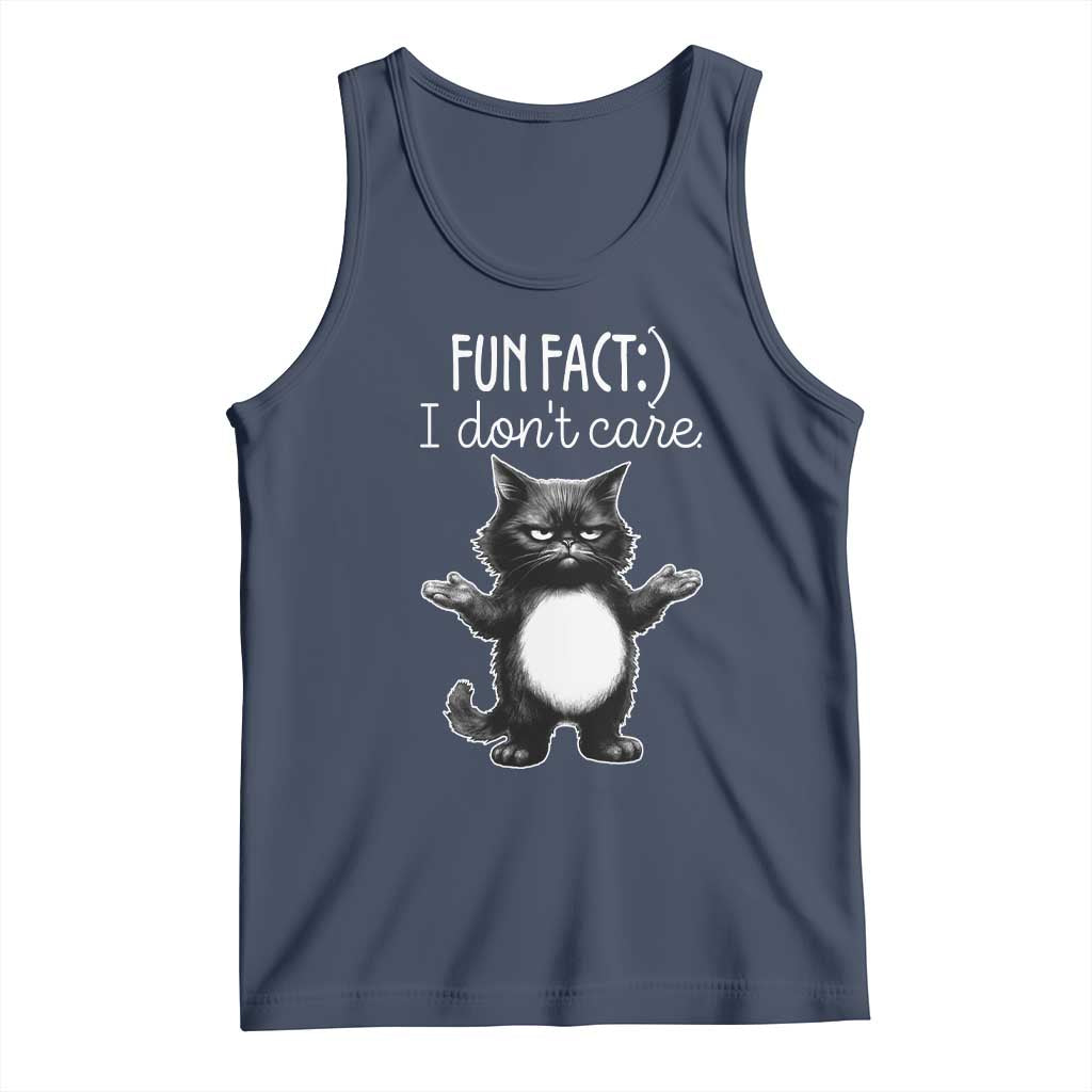 Funny Cat Lover Tank Top Fun Fact I Do Not Care Quote - Wonder Print Shop