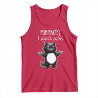 Funny Cat Lover Tank Top Fun Fact I Do Not Care Quote - Wonder Print Shop