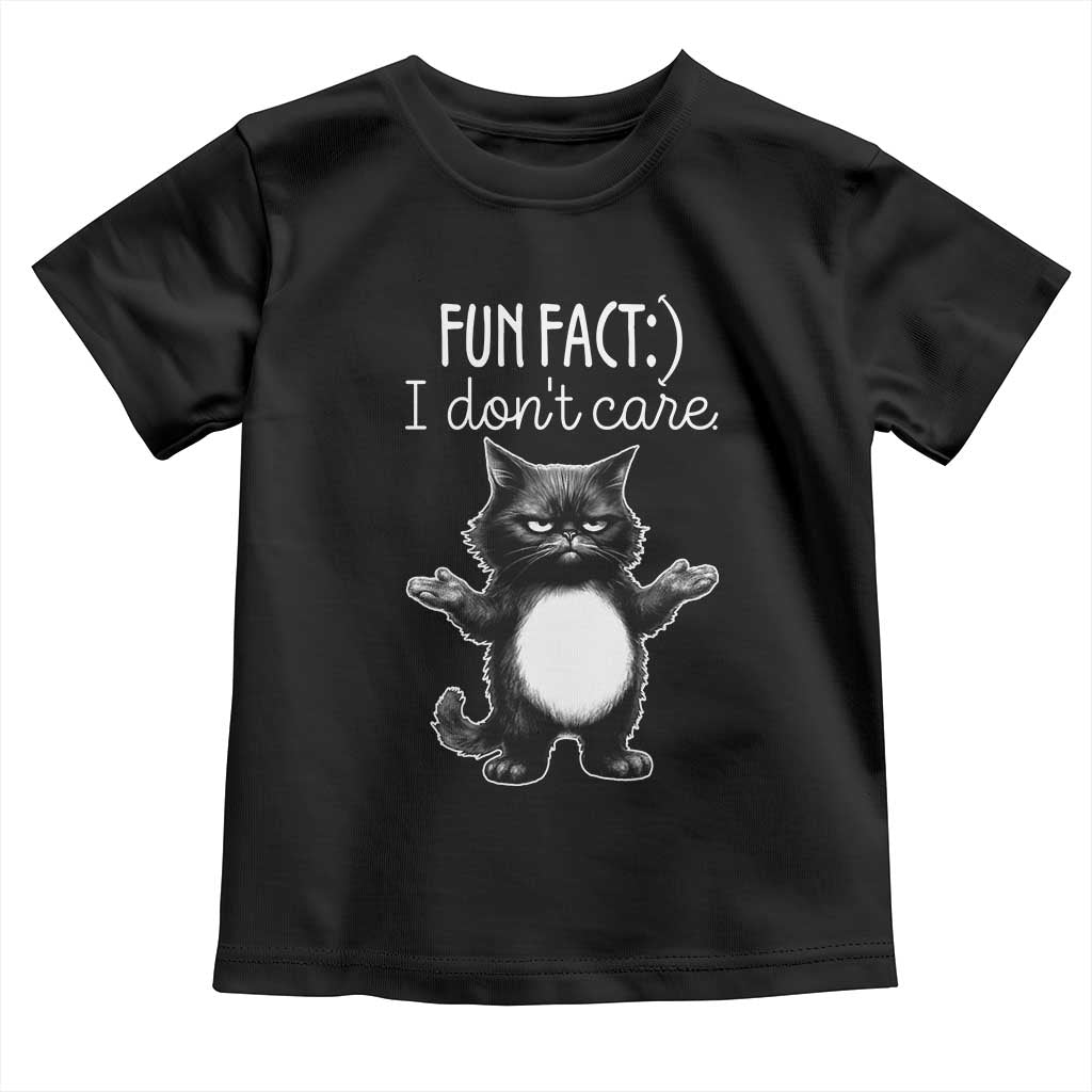 Funny Cat Lover Toddler T Shirt Fun Fact I Do Not Care Quote - Wonder Print Shop