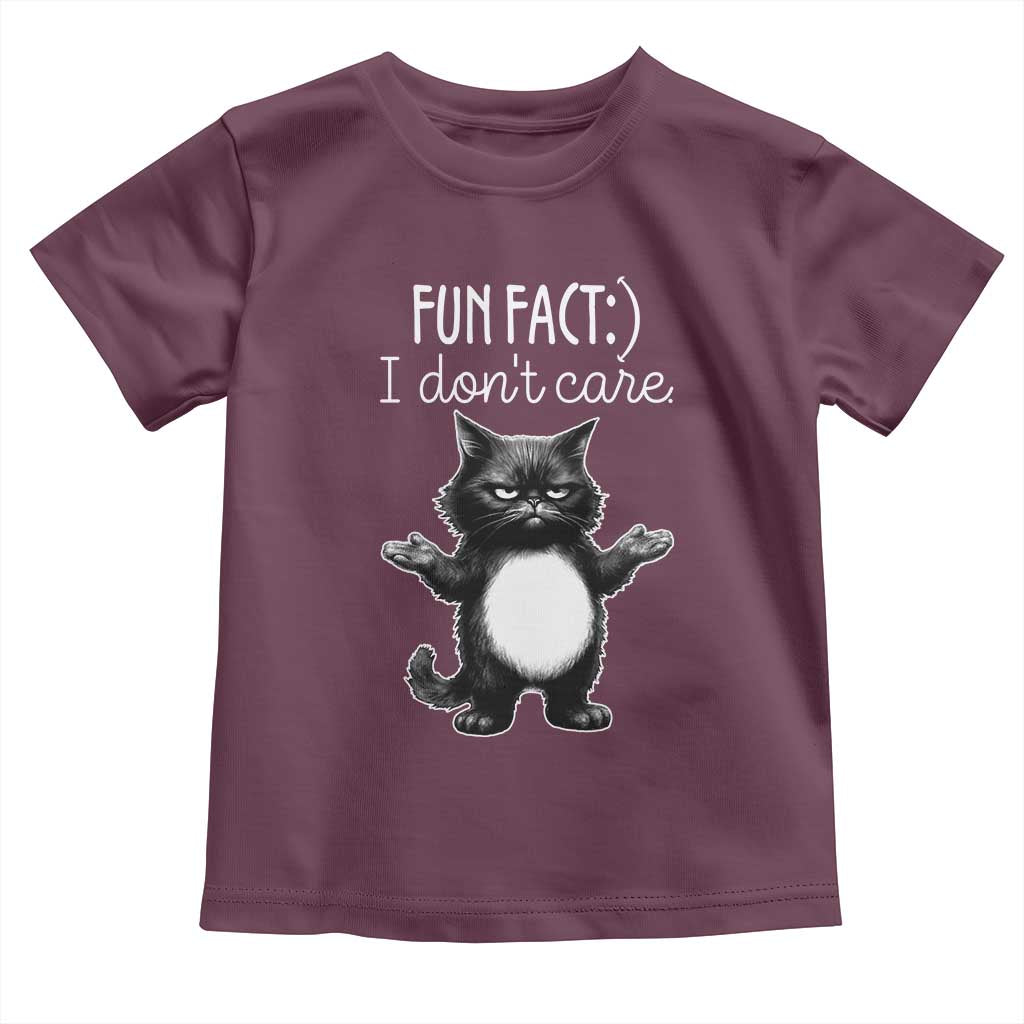 Funny Cat Lover Toddler T Shirt Fun Fact I Do Not Care Quote - Wonder Print Shop
