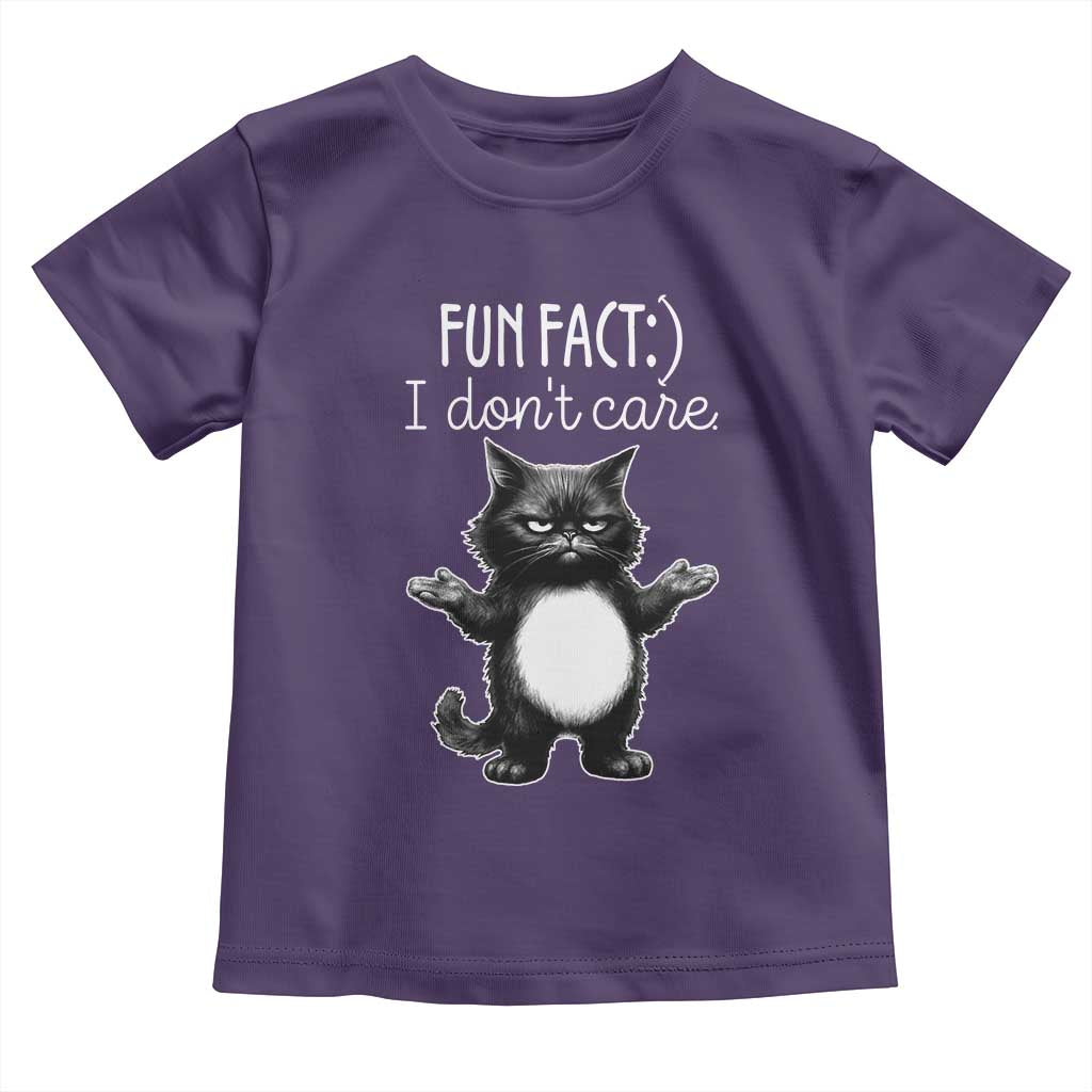 Funny Cat Lover Toddler T Shirt Fun Fact I Do Not Care Quote - Wonder Print Shop