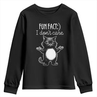 Funny Cat Lover Youth Sweatshirt Fun Fact I Do Not Care Quote - Wonder Print Shop