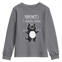 Funny Cat Lover Youth Sweatshirt Fun Fact I Do Not Care Quote - Wonder Print Shop