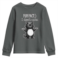 Funny Cat Lover Youth Sweatshirt Fun Fact I Do Not Care Quote - Wonder Print Shop