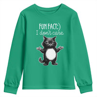 Funny Cat Lover Youth Sweatshirt Fun Fact I Do Not Care Quote - Wonder Print Shop