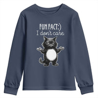 Funny Cat Lover Youth Sweatshirt Fun Fact I Do Not Care Quote - Wonder Print Shop