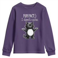 Funny Cat Lover Youth Sweatshirt Fun Fact I Do Not Care Quote - Wonder Print Shop
