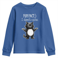 Funny Cat Lover Youth Sweatshirt Fun Fact I Do Not Care Quote - Wonder Print Shop