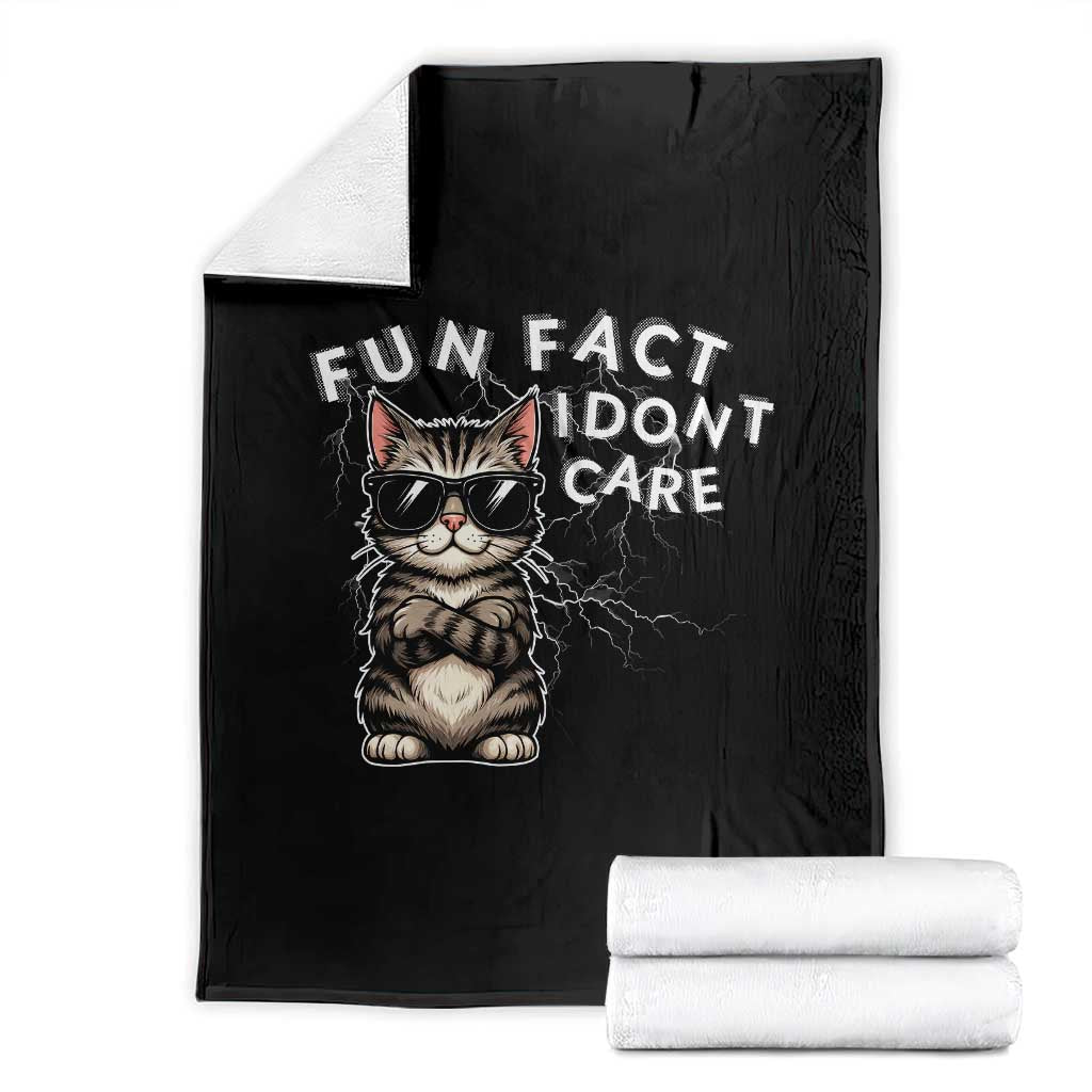 Fun Fact I Do Not Care Throw Blanket Grumpy Cat Lover - Wonder Print Shop
