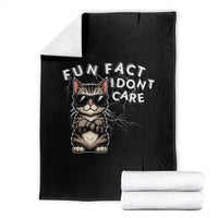 Fun Fact I Do Not Care Throw Blanket Grumpy Cat Lover - Wonder Print Shop