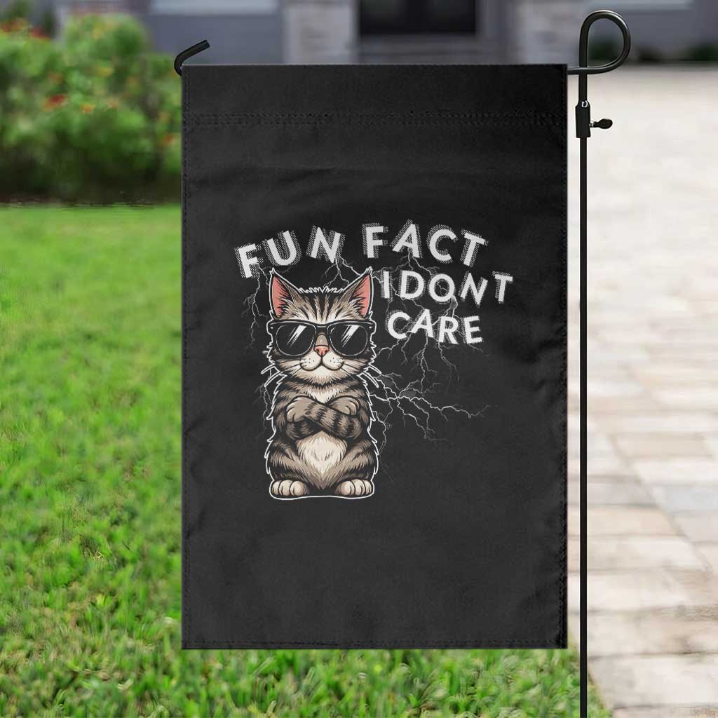 Fun Fact I Do Not Care Garden Flag Grumpy Cat Lover - Wonder Print Shop