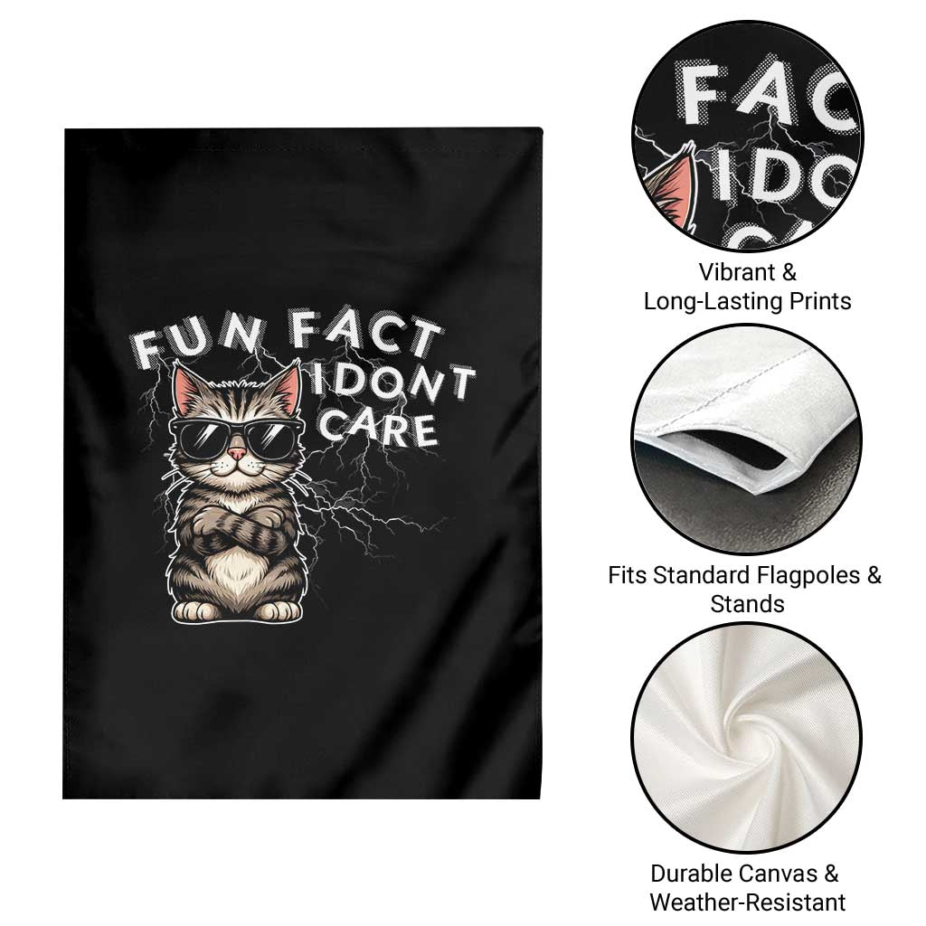 Fun Fact I Do Not Care Garden Flag Grumpy Cat Lover - Wonder Print Shop