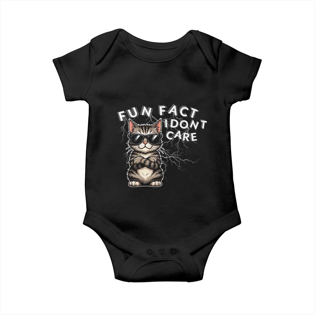 Fun Fact I Do Not Care Baby Onesie Grumpy Cat Lover - Wonder Print Shop