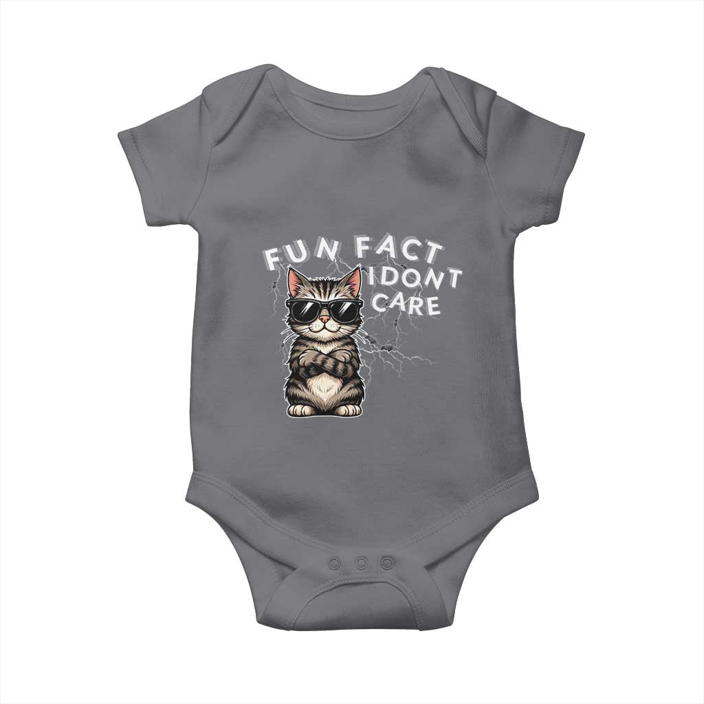 Fun Fact I Do Not Care Baby Onesie Grumpy Cat Lover - Wonder Print Shop
