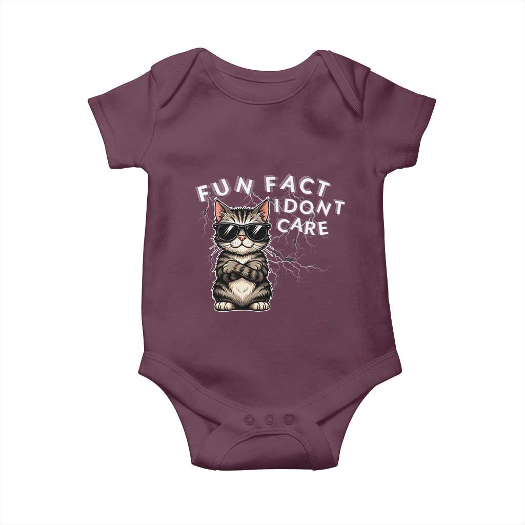 Fun Fact I Do Not Care Baby Onesie Grumpy Cat Lover - Wonder Print Shop
