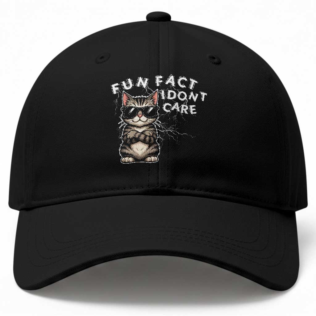 Fun Fact I Do Not Care Baseball Cap Grumpy Cat Lover