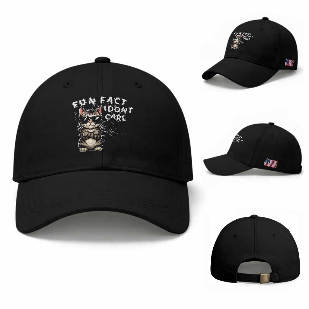 Fun Fact I Do Not Care Baseball Cap Grumpy Cat Lover