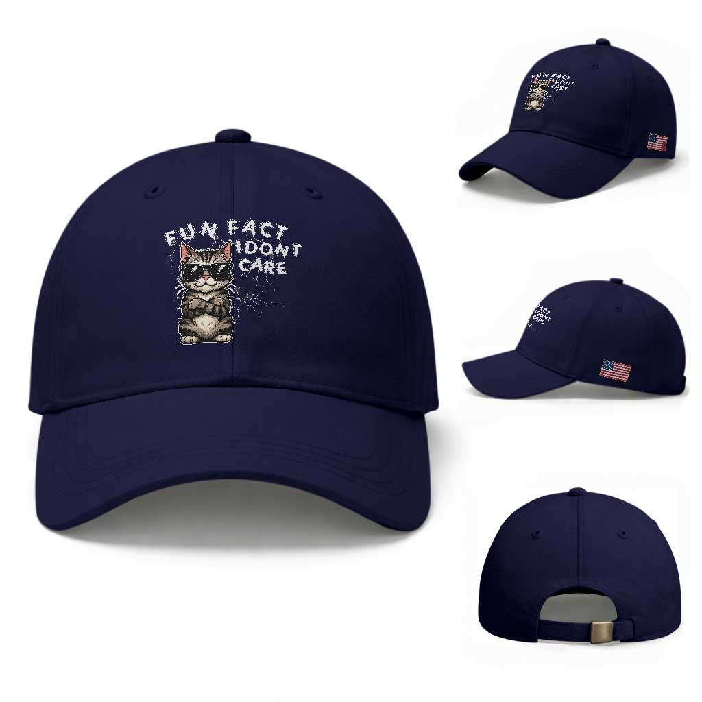 Fun Fact I Do Not Care Baseball Cap Grumpy Cat Lover