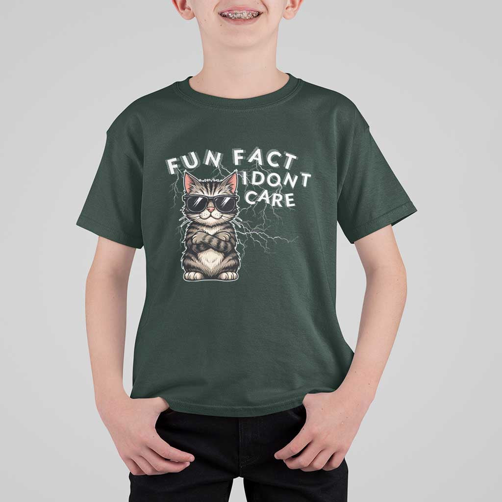 Fun Fact I Do Not Care T Shirt For Kid Grumpy Cat Lover - Wonder Print Shop